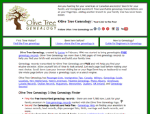 Tablet Screenshot of olivetreegenealogy.com